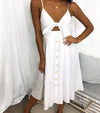 Women Summer Dresses Sleeveless Backless Strap Long Close-fitting Sheath
