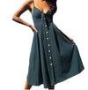 Women Summer Dresses Sleeveless Backless Strap Long Close-fitting Sheath