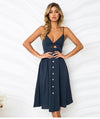 Women Summer Dresses Sleeveless Backless Strap Long Close-fitting Sheath