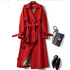 Women’s Trench Coat – British Style Double-Breasted Mid-Length Windbreaker