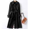 Women’s Trench Coat – British Style Double-Breasted Mid-Length Windbreaker