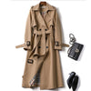 Women’s Trench Coat – British Style Double-Breasted Mid-Length Windbreaker