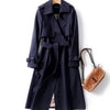 Women’s Trench Coat – British Style Double-Breasted Mid-Length Windbreaker