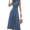 Casual Chic Fitted Stylish Elegant Sleeveless Round Neck Dress for Summer