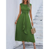 Casual Chic Fitted Stylish Elegant Sleeveless Round Neck Dress for Summer