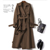 Women’s Trench Coat – British Style Double-Breasted Mid-Length Windbreaker