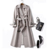 Women’s Trench Coat – British Style Double-Breasted Mid-Length Windbreaker