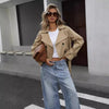 Women’s Cropped Double-Breasted Trench Coat – Fall Winter Fashion