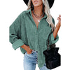 Women's Plain Pocket Shirt, Going Out Tops for Spring & Fall