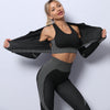 3PCS Women Fitness Gym Set with Crop Top Sports Bra & Leggings