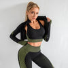 3PCS Women Fitness Gym Set with Crop Top Sports Bra & Leggings
