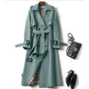 Women’s Trench Coat – British Style Double-Breasted Mid-Length Windbreaker