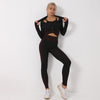 3PCS Women Fitness Gym Set with Crop Top Sports Bra & Leggings
