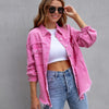 Women's Plain Button Front Ripped Drop Shoulder Coat | Casual Long Sleeve Shirt