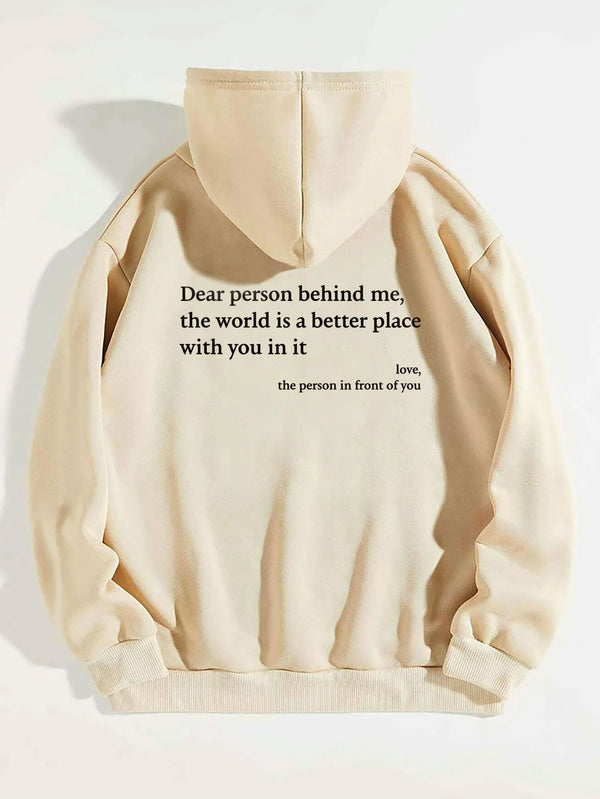 Dear Person Behind Me Printed Hoodie Unisex Trendy Hoodie