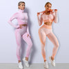 3PCS Women Fitness Gym Set with Crop Top Sports Bra & Leggings
