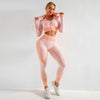 3PCS Women Fitness Gym Set with Crop Top Sports Bra & Leggings