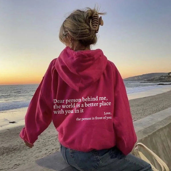Dear Person Behind Me Printed Hoodie Unisex Trendy Hoodie