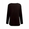 Women's Rhinestone Heart-shaped V-neck Straight Casual Long-sleeved Top