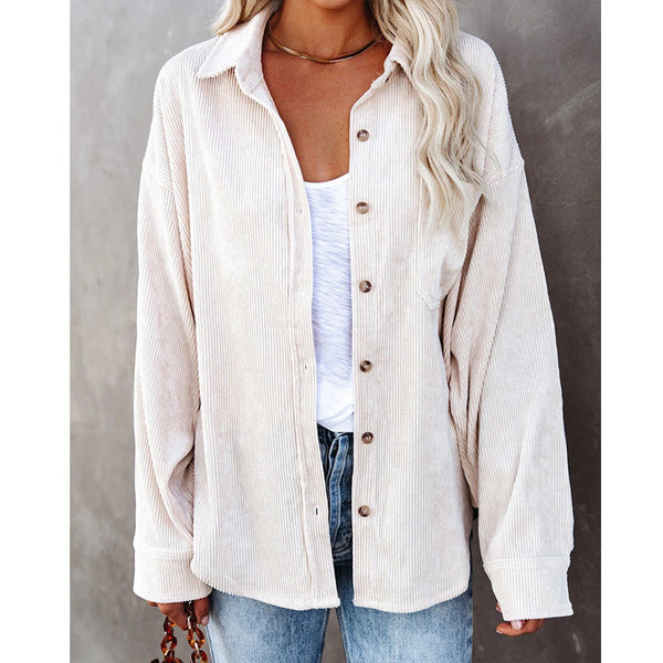 Women's Plain Pocket Shirt, Going Out Tops for Spring & Fall