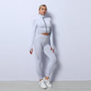 3PCS Women Fitness Gym Set with Crop Top Sports Bra & Leggings
